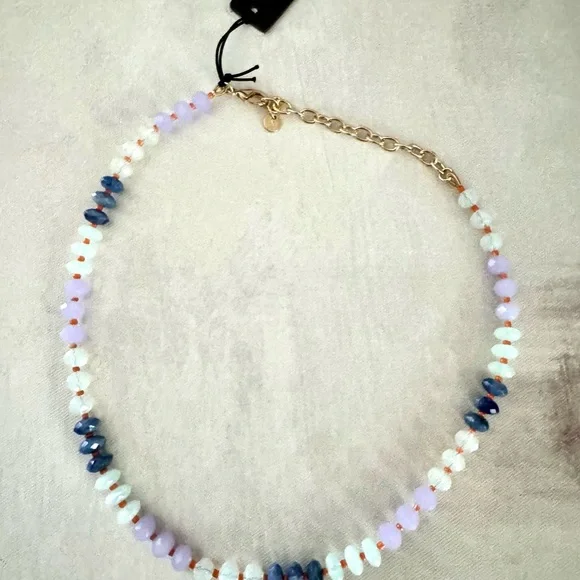 Nordstrom Color Pop Beaded Necklace - Blue, Aqua, Lavender - Colorful, Unique - Picture 2 of 9
